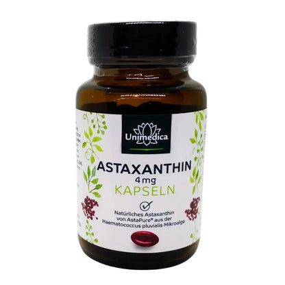 Astaxanthin - AstaPure® - 4 mg je Kapsel Glas Flasche Erfolg