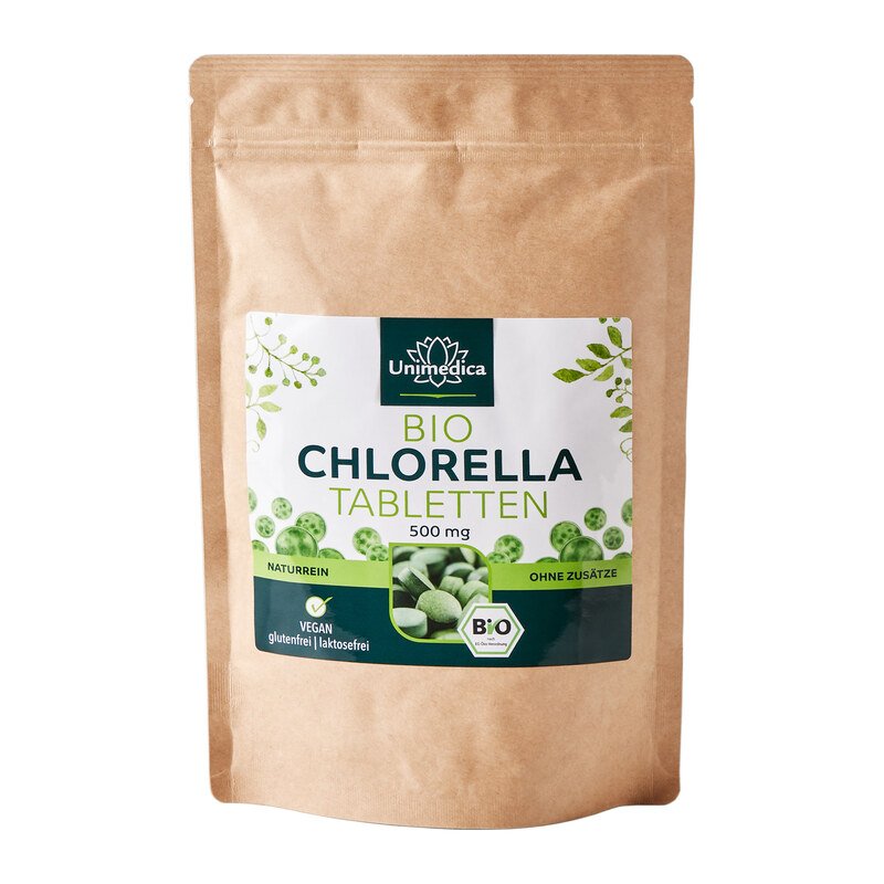 Chlorella Bio 500 Tabletten mit je 500 mg reinem Chlorella Pulver - laborgeprüft und naturrein 250g