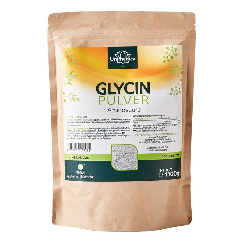 Glycin Pulver - Aminosäure - 1.500 mg pro Tagesdosis - 1100 g unimedica