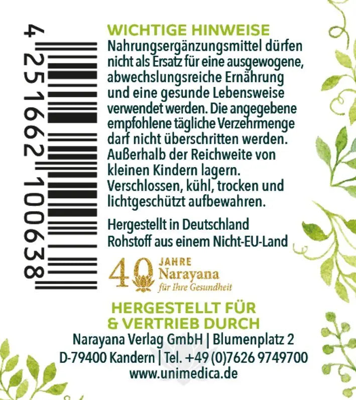 L-Carnosin - 1000 mg pro Tagesdosis (2 Kapseln) - hochdosiert - 60 Kapseln Etikett Hinweise