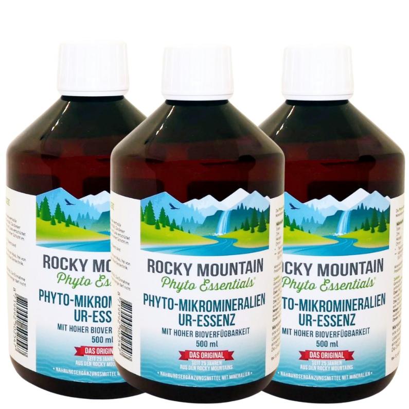 Phyto Mikromineralien Ur Essenz Vitamine Nahrungsergänzung Bio Rocky Mountain Phyto Mikromineralien flüssiges Extrakt aus kolloidalen Mineralien und Spurenelementen Kornkammer Natur 3x500ml