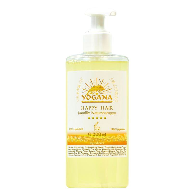 Happy Hair Kamille Yogana 100ml 100% Natur Haar Shampoo wirkt sanft reinigend, vitalisierend und nährend für das Haar und den Haarboden