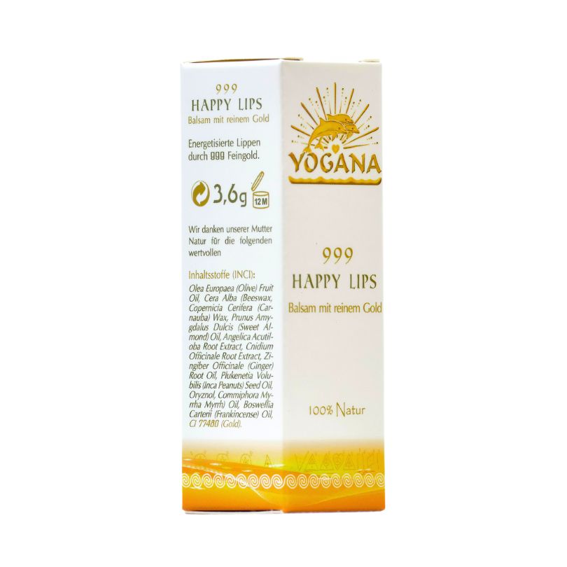 Yogana 999 Happy Lips Lippenbalsam Frau Gesicht Lippenstift Gold Kosmetik Kornkammer Natur